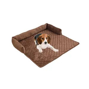 Bantal sofa hewan peliharaan, dengan bantal Kristal beludru, tempat tidur hewan peliharaan produsen grosir, tempat tidur sofa anjing kucing, bantal sarang hewan peliharaan