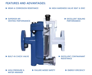 Ackam các nhà sản xuất bán buôn điện thép không gỉ đảo ngược Loại xô aib van xả cấu trúc bóng Bẫy hơi - Product Image 4