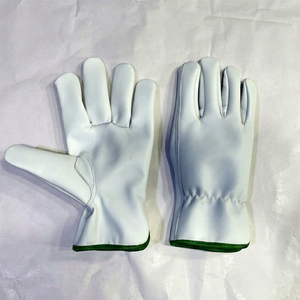 Gants de sécurité en cuir de vache blanc certifiés CE catégorie 2, gants de travail en cuir pleine fleur, gants de conduite, protection générale pour les mains. - Product Image 1