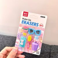 Cadeaux pour enfants d'âge scolaire, design de maquillage princesse kawaii mignon, gomme à effacer en forme de rouge à lèvres 3D pour filles