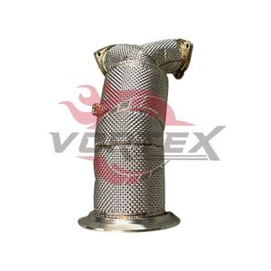 ท่อลงสแตนเลส Vortex สำหรับ Audi B9 SQ5 พร้อมแผ่นกันความร้อน ผิวขัดเงาแบบกระจก หนา 1.5 มม. - Product Image 2