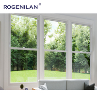 Fenêtre Coulissante Verticale Rogenilan Américaine Étanchée en Aluminium à Double Vitrage, Simple ou Double Hung