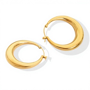 Boucles d'oreilles créoles en argent 925, minimalistes, pour un usage quotidien, bijoux unisexes - Product Image 1