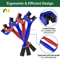 Brosse de nettoyage de chaîne de moto, brosse à double tête en U pour freins et engrenages profonds, à 3 faces, pour un nettoyage en profondeur de la cassette et des pignons