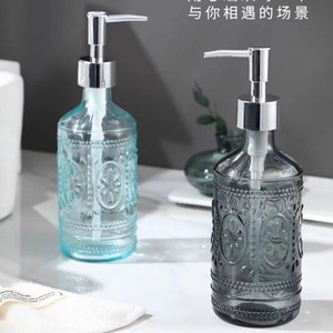 Golden Supplier Direct Sale 16oz Silver Color Gold Pump Custom Hand Sanitizer Dispenser Glass Bottle 450ML <strong>Refillable</strong> - Product Image 2