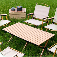 Table et chaise pliantes d'extérieur, table à roulettes, ensemble d'équipement portable pour camping et pique-nique, mobilier d'extérieur rectangulaire
