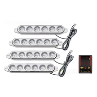 Feu de signalisation LED stroboscopique rouge-bleu pour voiture, type 'œil d'aigle', avec répartiteur 1 vers 4, 6 LED, 12V 5W, haute puissance, pour modification 916D-4