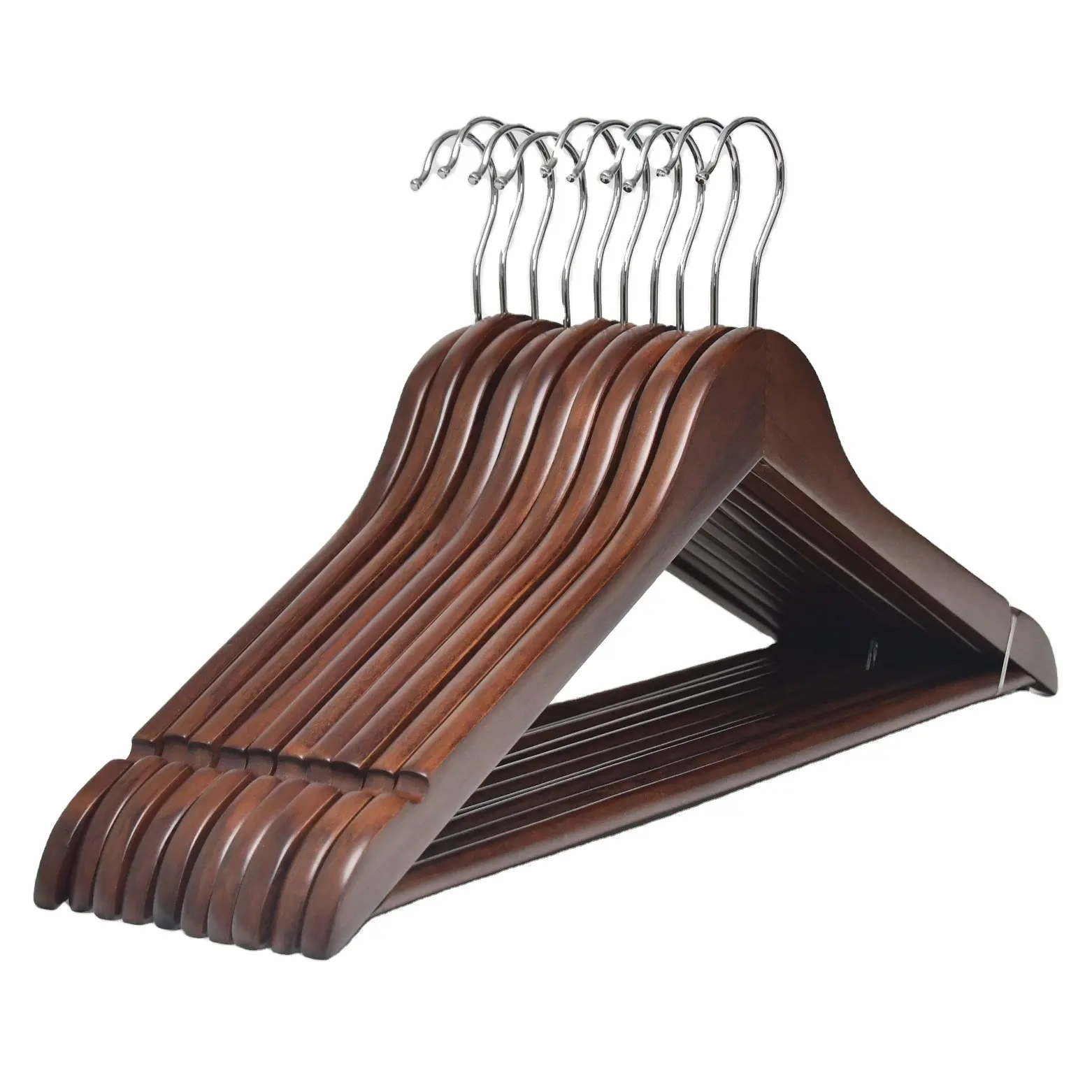 Non-slip Clothes Hook Extra-wide Solid Wood And Metal Hook Wooden Hangers Non-slip Metal Hook