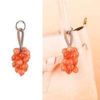 Handgeweven fruitenschelp rammelaartas om te hangen, druivendraad geluid genezend hangende bel fruit hangend ornament rugzak sleutelhanger