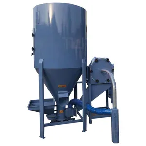 500KG 1T per hour animal farm feed making equipment poultry food grinder and mixer all-in-one