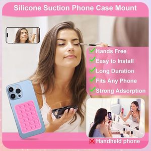 Single Sided Silicone Square Phone <b>Holder</b> for <b>iPhone</b> Android Hands-Free Fidget Toy Mirror Adsorption Adhesive Mobile Phone - Product Image 3