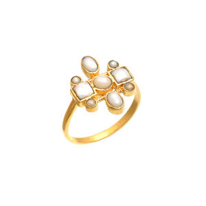 Anillo de joyería de moda de lujo lindo encanto señoras compromiso perla anillo 18K chapado en oro joyería boda mujeres anillo al por mayor - Product Image 1