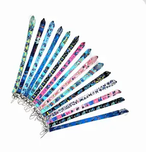 15 Kerst Sublimatie Lilo En Steek Nek Riem Lanyards Polyester Bus Id Kaarthouders Touw Riem Sleutelhangers Cadeau