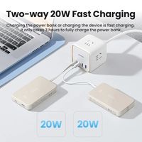 UGREEN 30W 20000mAh Pengisi Daya Nirkabel Cepat Magnetik Power Bank Mini Portabel Ultra Tipis dengan Layar Digital dan Kabel
