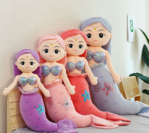 Creativa Bambola Sirena, Cuscino Decorativo a Forma di Sirena, Regalo per Bambine, Peluche Sirena per Compleanni - Product Image 4