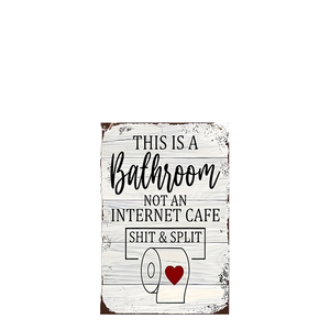 Rustic Wooden Hanging Door Plaque <strong>Funny</strong> <strong>Bathroom</strong> Sign for Home Restroom Bedroom Farmhouse Entryway Gift Featuring Still Life - Product Image 1