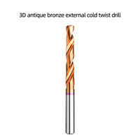 Foret à refroidissement externe à tige droite en carbure monobloc, revêtement bronze 3D, 75 degrés, pour usinage CNC