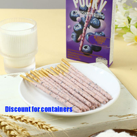 Pocky Fruitkorrels Lange Vingerkoekjes 45G Knapperige Zoete Snacks Met Bosbessen Aardbeienroom Chocolade Fruitige Kaassmaken