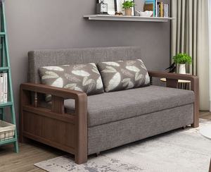 Canapé-<span class=keywords><strong>lit</strong></span> en bois massif assis et endormi en tissu à double usage pliant et rétractable canapé-<span class=keywords><strong>lit</strong></span> multifonctionnel pour salon - Product Image 6