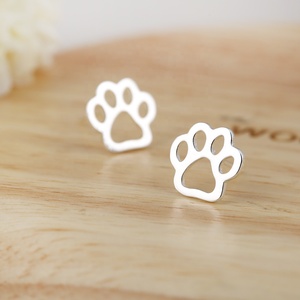 Boucles <span class=keywords><strong>d</strong></span>'oreilles tendance en acier inoxydable pour <span class=keywords><strong>femme</strong></span>, motif pattes de chien, bijoux fantaisie - Product Image 3