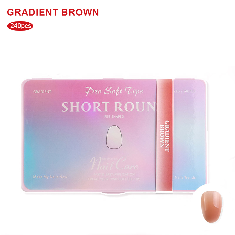Marrón degradado redondo corto