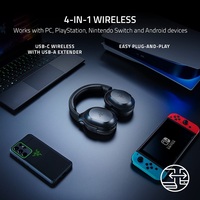Razer Barracuda X Kablosuz Kulak Üstü Oyun Kulaklığı - Hafif, Gürültü Önleyici, IPX-6 Su Geçirmez, Spor ve DJ Kullanımı için Bas Güçlendirme