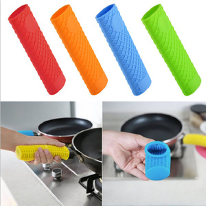 <b>Silicone</b> Pot Handle Covers Reusable Non Slip Heat Resistant Kitchen Cooking <b>Tool</b> Set 4 Pieces Multicolor Food Grade - Product Image 3