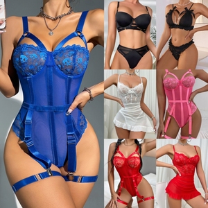 Venta Directa de Fábrica, Conjunto de Lencería Femenina de Talla Grande, Conjunto de Sujetador y Braguita de Encaje Sexy para <span class=keywords><strong>Mujer</strong></span> - Product Image 4