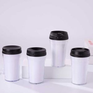 Floral Pattern <b>Reusable</b> Plastic Travel <b>Mug</b> With Hinged Lid For Outdoor Use - Product Image 5