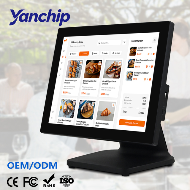 Windows POS Systems 15 Inches Cash Register I5 6th Gen 8G+128G Touch Screen All-in-one Computer Machine with Bluetooth WiFi