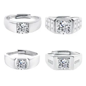 Eenvoudige Ontwerpen Sieraden D Kleur Moissanite Mens Ringen 18K Gold Diamond Wedding Ring
