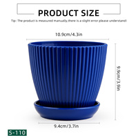Petit pot de fleurs circulaire moderne en PP avec trous de drainage, durable, capacité de 0,61 L, pour la maison, le bureau, la terrasse et les plantes succulentes