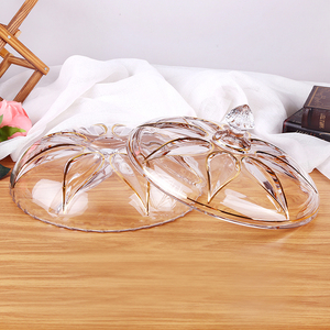 Senza piombo di cristallo di vetro con le linee d'oro coperchio snack di frutta secca piastra griglia - Product Image 5