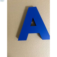 Enseigne de magasin avec lettres en acier inoxydable, peinture bleue mate, garantie de 2 ans, convient aux bureaux, aux mariages et aux enseignes d'hôtels