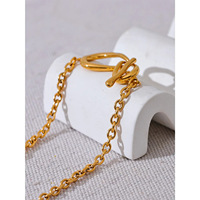 Collier simple en acier inoxydable avec pendentif nœud pour la Saint-Valentin, fermoir OT, bijoux plaqués or irréguliers, vente en gros personnalisée