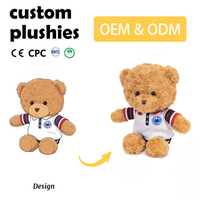 OEM ODM Peluche personnalisée super douce en forme d'ours en peluche, rembourrée de coton PP, technique de lavage, peluche personnalisée pour enfants
