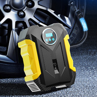 Gonfleur de pneus portable 12V avec affichage numérique, pompe à air électrique embarquée pour voiture, gonfleur de véhicule avec outils.