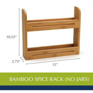 Bamboo Double Layer Spice <b>Rack</b> Countertop Storage Organizer Minimalist Design <b>Kitchen</b> Spices Holder - Product Image 5