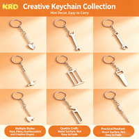 Porte-clés mini-outils en métal, design créatif clé à molette, marteau, tournevis, pelle, pendentif pour sac de voiture, petit cadeau promotionnel