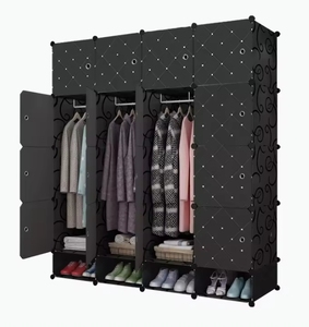 Armario Plegable DIY Económico para Sala de Estar con Contenedor de Almacenamiento de Ropa y <span class=keywords><strong>Zapatero</strong></span> - Product Image 1