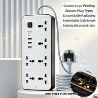Enchufe de Corriente Profesional de 6 Vías, 3 USB, 1 Tipo C, 3 Metros, para Hogar y Oficina, con Certificación CE y ROHS