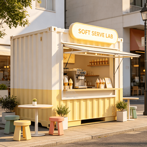 ร้านกาแฟเคลื่อนที่ ตู้คอนเทนเนอร์ขายอาหาร ร้านค้าเคลื่อนที่ รถพ่วงขายอาหาร ตู้คอนเทนเนอร์บาร์กาแฟ ได้รับการรับรองมาตรฐาน CE - Product Image 1