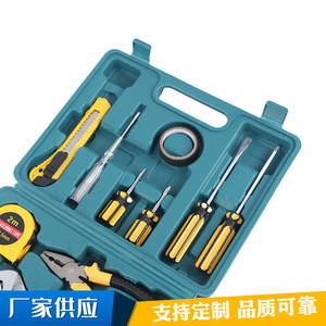 Kit d'outils ménagers multi-pièces 27x22x6cm, ensemble d'outils de réparation pour la maison avec tournevis, pinces, marteau, ruban à mesurer - Product Image 3