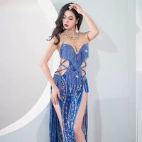 Costume de danse orientale classique BALADI, robe de danse du ventre brodée et pailletée, une pièce, 100% polyester, kits pour adultes