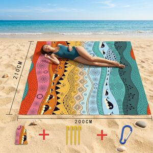 Wholesale Oversized Sand Free <b>Beach</b> Mat, Bulk Waterproof Outdoor Picnic Blanket With Stakes and <b>Bag</b>, Custom Logo Mat - Product Image 1