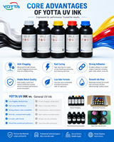 Encre UV LED pour imprimante cylindrique et conique Ricoh G5i CMYK Blanc Vernis pour bouteilles de vin, tubes cosmétiques et emballages