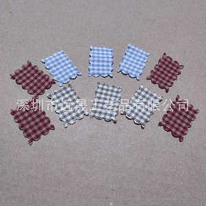 Patchs Yuansheng sur mesure, découpes en tissu bleu à carreaux pour vêtements et textiles. - Product Image 3
