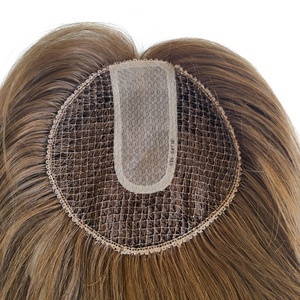 Haarstukje van visnet, Zwitsers kant, zijde, met geïntegreerd visnet, natuurlijk mensenhaar, voor vrouwen - Product Image 2