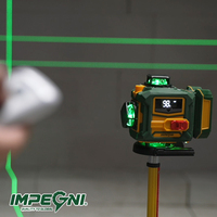 Niveau laser industriel vert, portée de 25 m, auto-nivelant à 360°, écran numérique, télécommande, alimenté par batterie