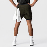 Grote Maat Actieve Gymshorts Voor Heren, Ademende, Elastische Taille Trainingsbroek Met Joggingzakken Met Een Solide Patroon